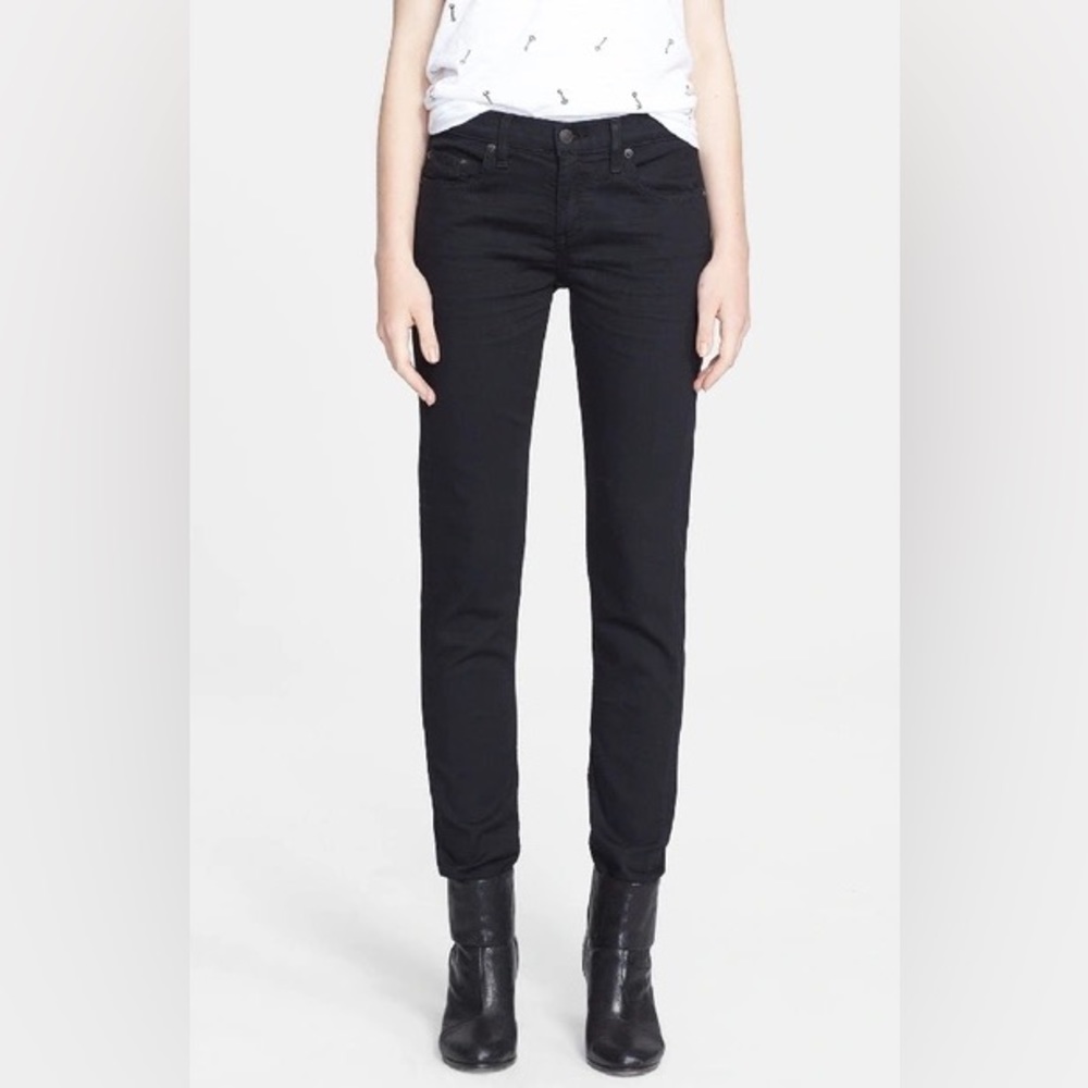 Rag & Bone “The Dre” Black Aged Skinny Jeans Soft Cotton Classic Stable Basic 30